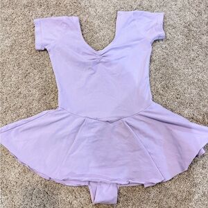 Girls Lavender Ballet Leotard Dress with Attached Skirt Snap Bottom Size 160cm